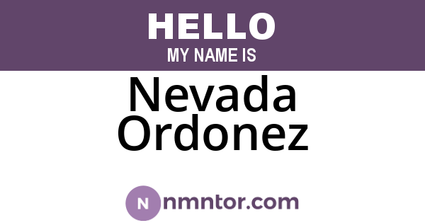 Nevada Ordonez