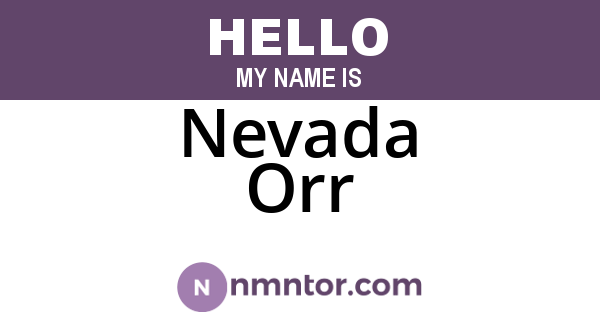 Nevada Orr