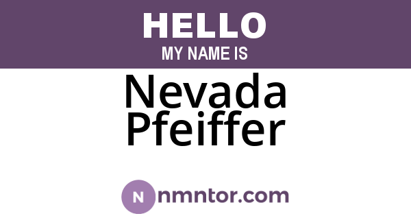 Nevada Pfeiffer