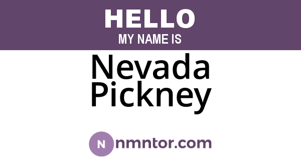Nevada Pickney