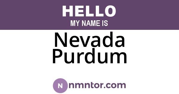 Nevada Purdum