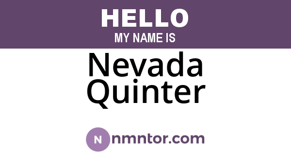 Nevada Quinter