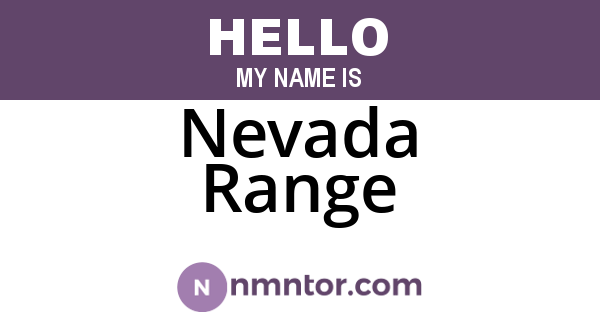 Nevada Range