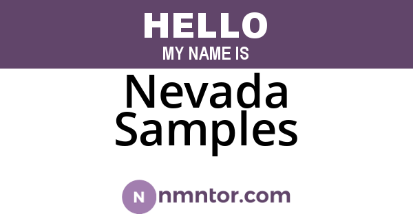 Nevada Samples