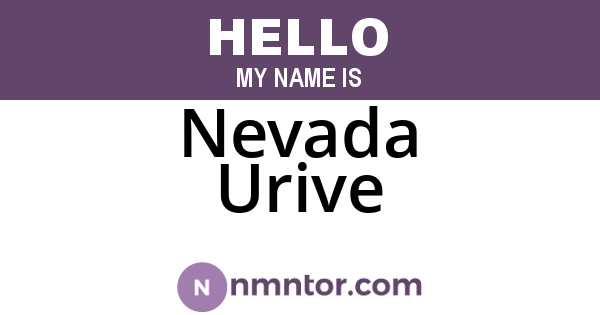 Nevada Urive