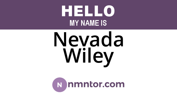 Nevada Wiley