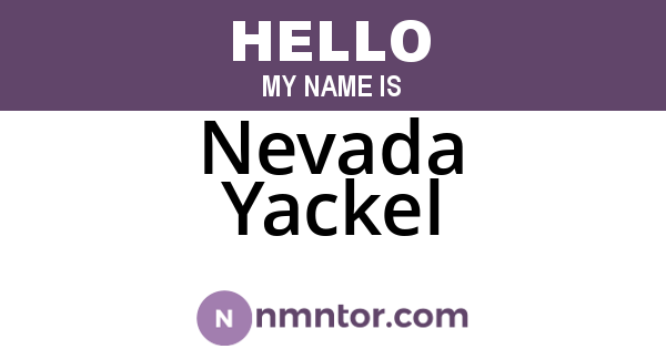 Nevada Yackel
