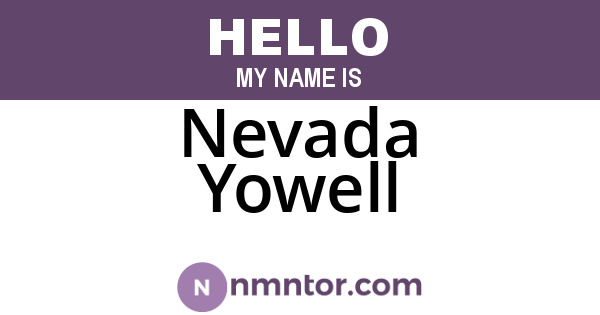 Nevada Yowell