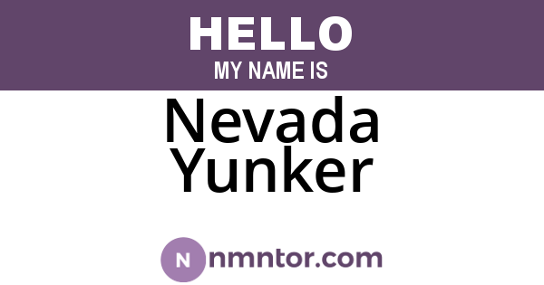 Nevada Yunker