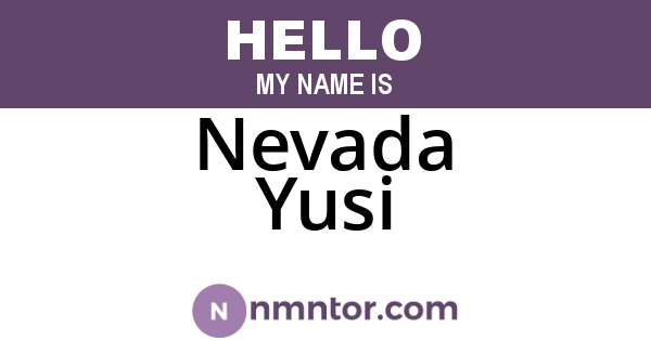 Nevada Yusi