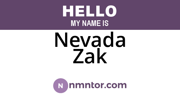Nevada Zak