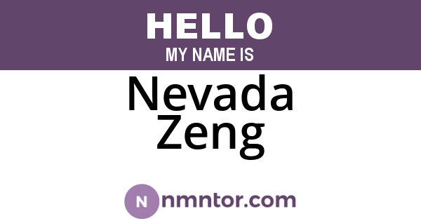 Nevada Zeng