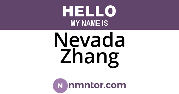 Nevada Zhang