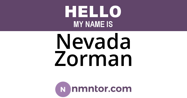 Nevada Zorman