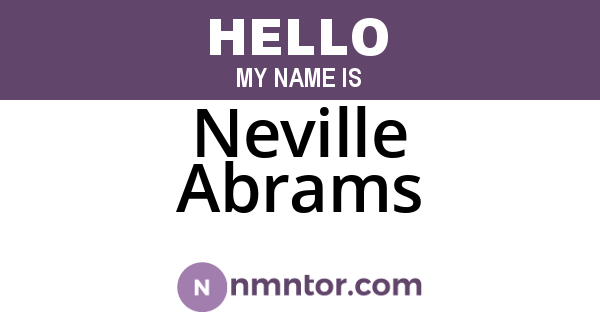 Neville Abrams