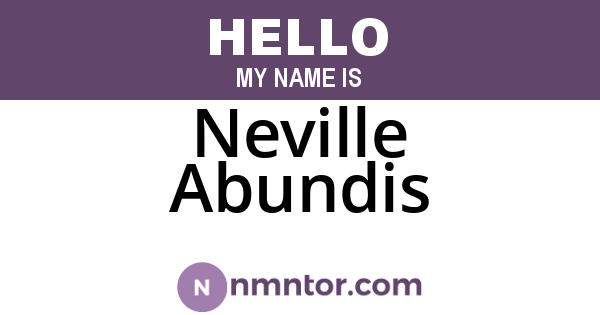 Neville Abundis