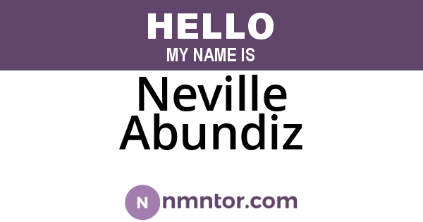 Neville Abundiz