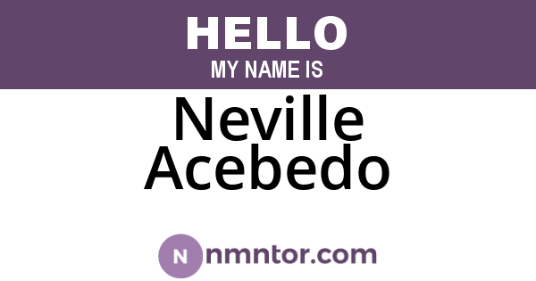 Neville Acebedo