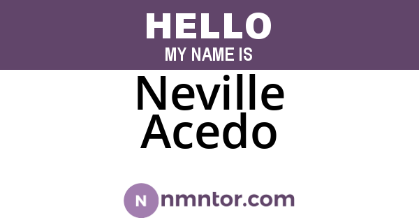 Neville Acedo