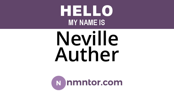 Neville Auther
