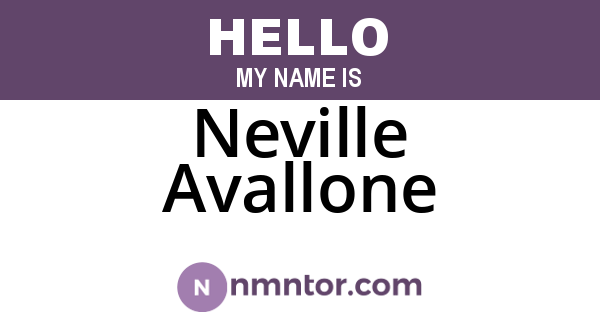 Neville Avallone