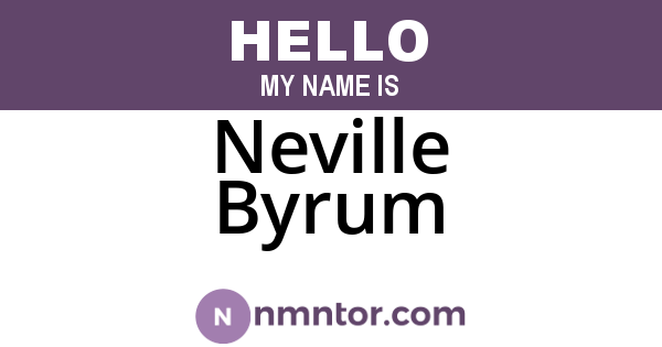Neville Byrum