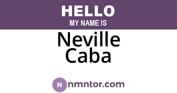 Neville Caba