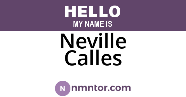 Neville Calles