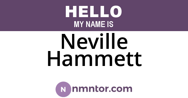 Neville Hammett
