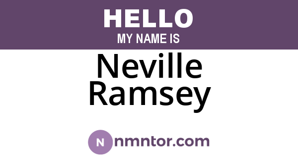 Neville Ramsey
