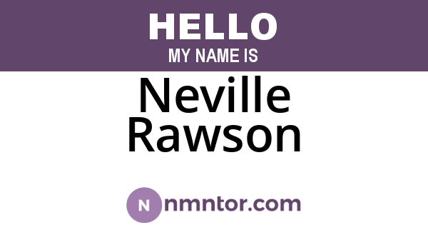Neville Rawson