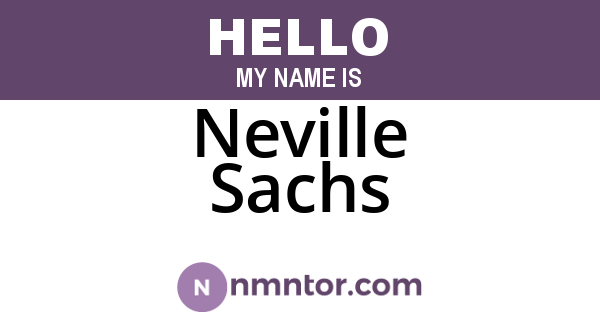 Neville Sachs