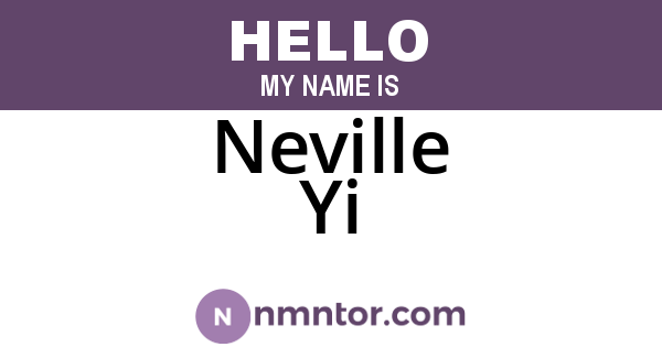 Neville Yi