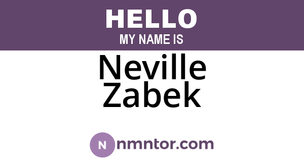 Neville Zabek
