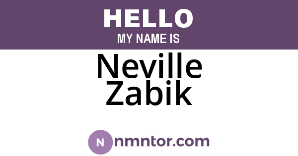 Neville Zabik