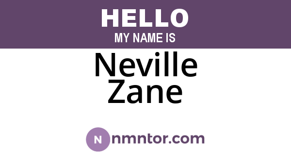Neville Zane