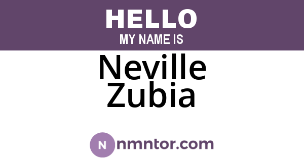 Neville Zubia