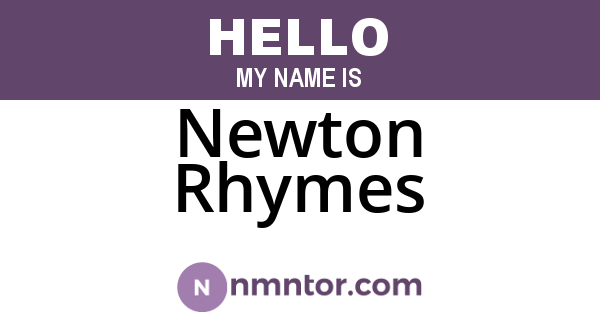 Newton Rhymes