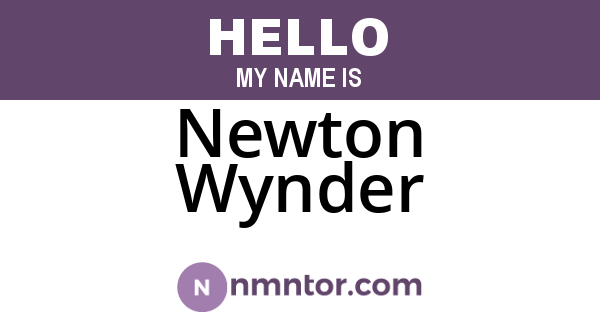 Newton Wynder