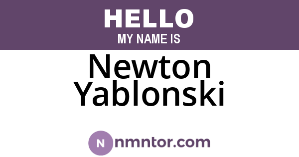 Newton Yablonski