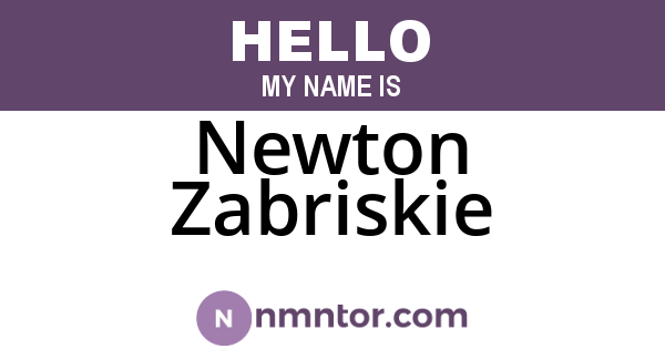 Newton Zabriskie