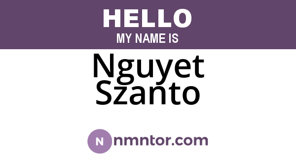 Nguyet Szanto