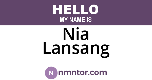 Nia Lansang