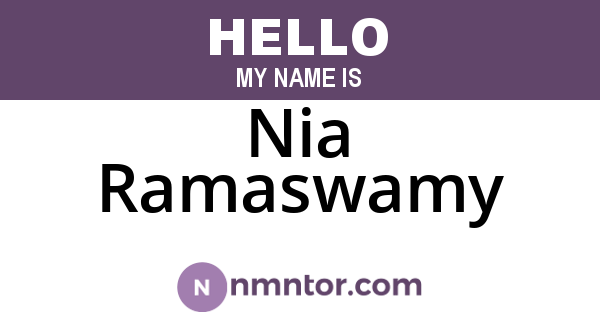Nia Ramaswamy