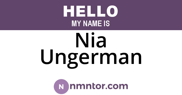 Nia Ungerman