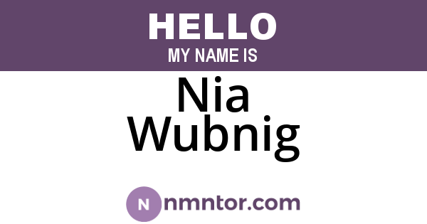 Nia Wubnig