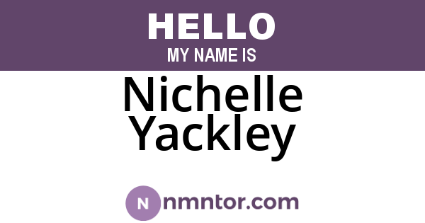 Nichelle Yackley
