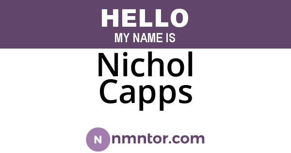 Nichol Capps