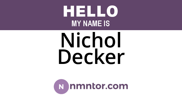 Nichol Decker