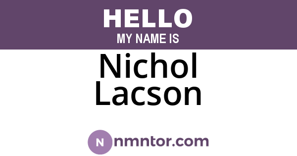 Nichol Lacson